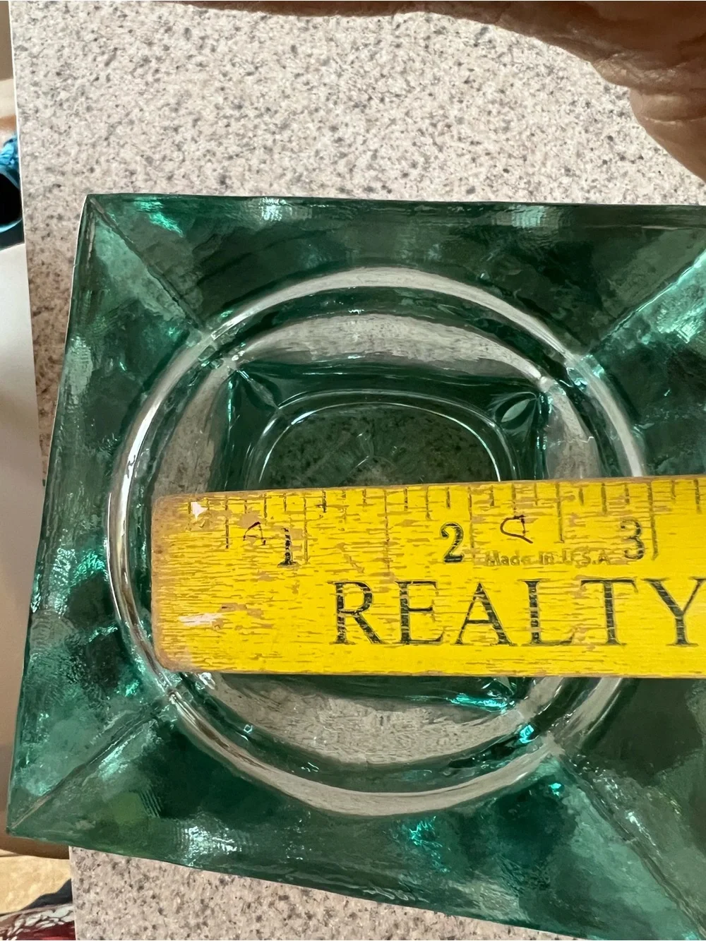 Recycled Green Glass Pillar Candle Holder